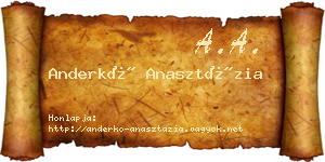 Anderkó Anasztázia névjegykártya
